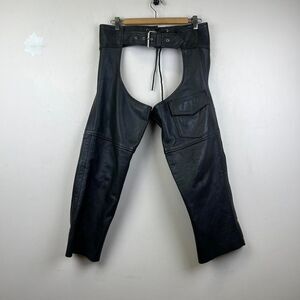 MOB Chaps Women's Motorcycle Riding Genuine Leather Black  Size S